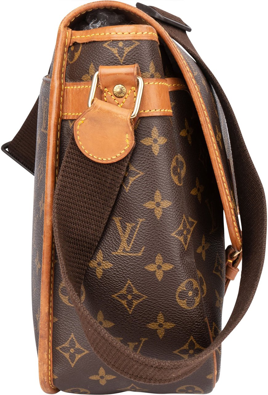 Louis Vuitton Louis Vuitton Canvas Monogram Gibeciere GM Messenger Crossbody Bag Bruin