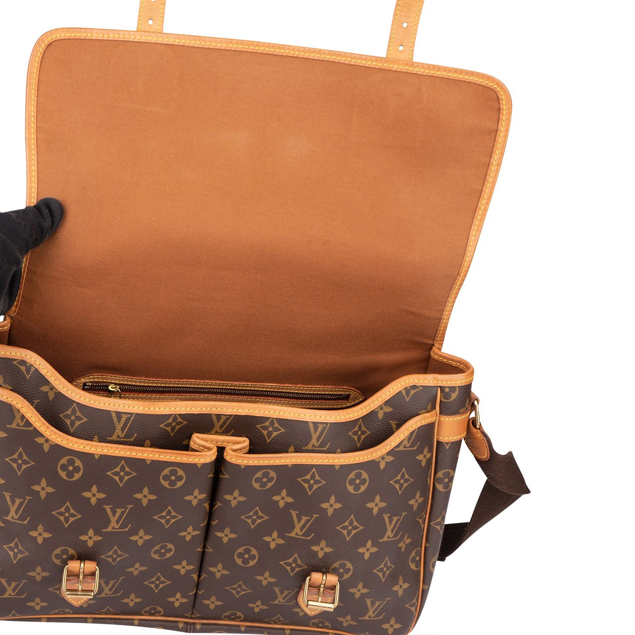 Louis Vuitton Louis Vuitton Canvas Monogram Gibeciere GM Messenger Crossbody Bag Bruin