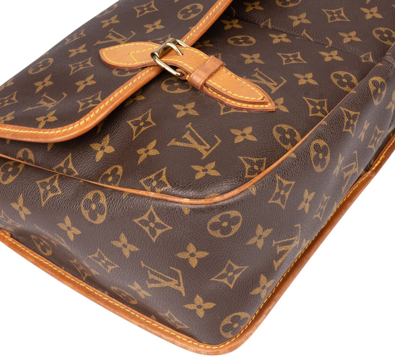 Louis Vuitton Louis Vuitton Canvas Monogram Gibeciere GM Messenger Crossbody Bag Bruin