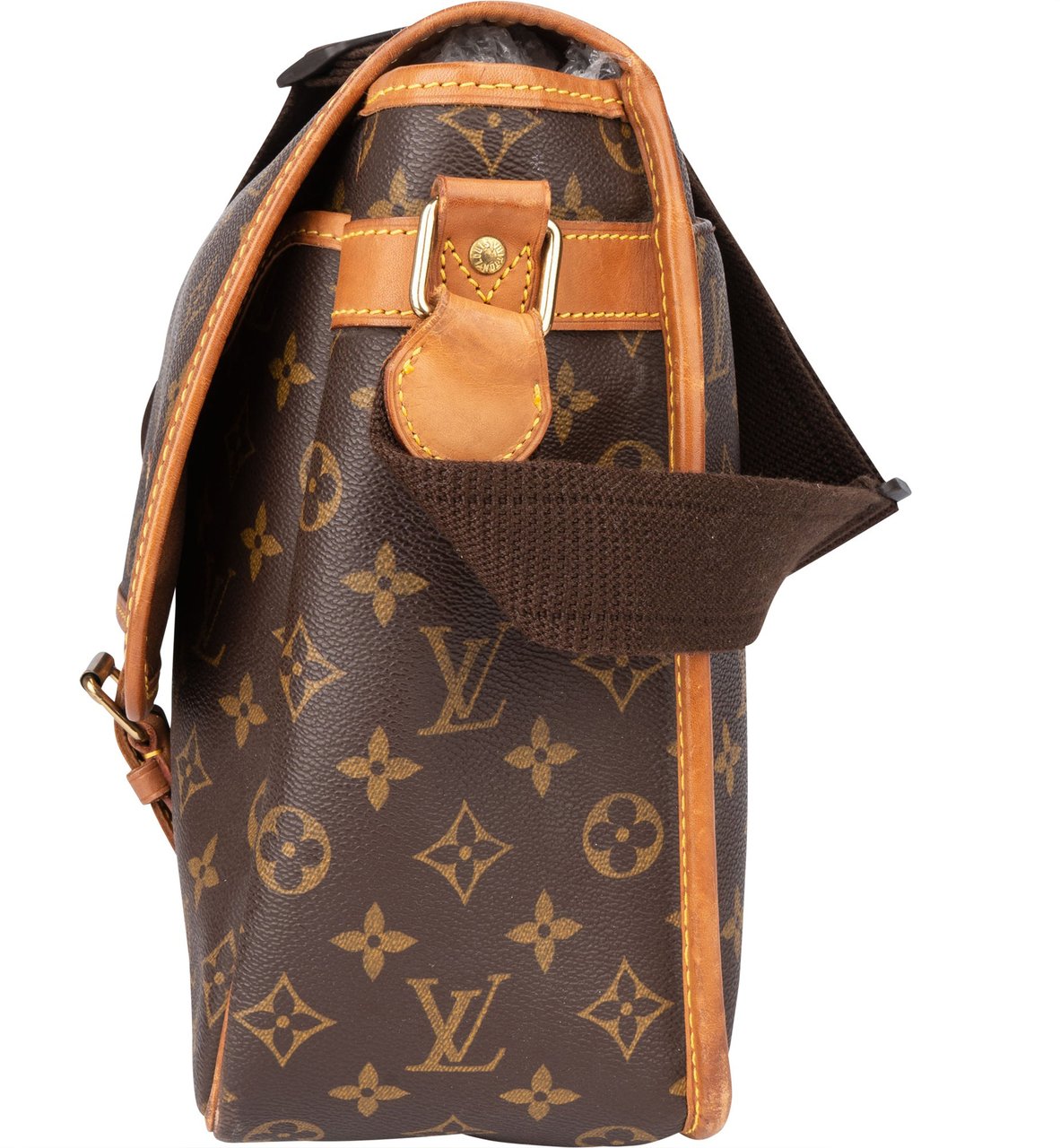 Louis Vuitton Louis Vuitton Canvas Monogram Gibeciere GM Messenger Crossbody Bag Bruin