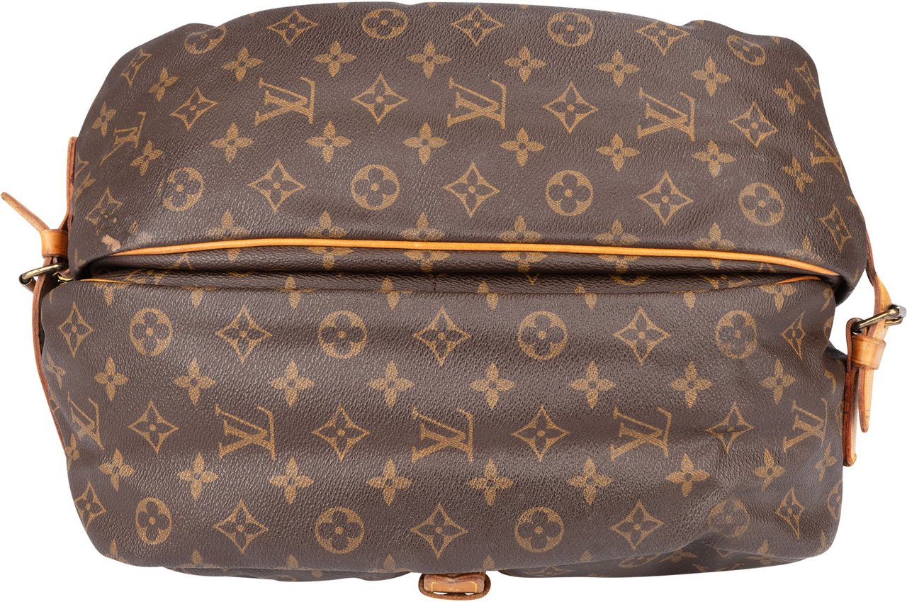 Louis Vuitton Louis Vuitton Canvas Monogram Saumur 35 Crossbody Bag Bruin