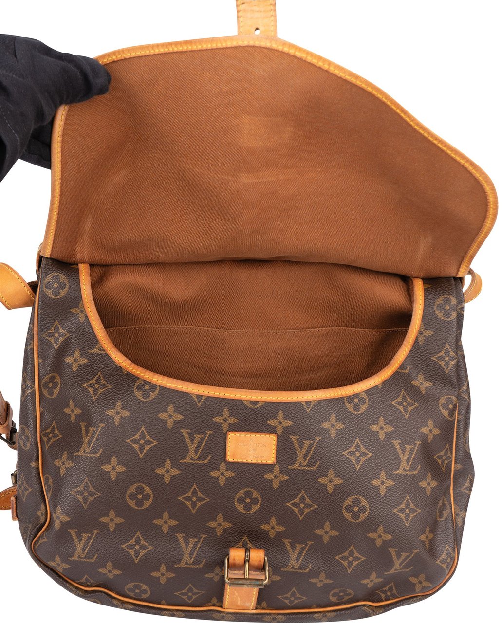 Louis Vuitton Louis Vuitton Canvas Monogram Saumur 35 Crossbody Bag Bruin