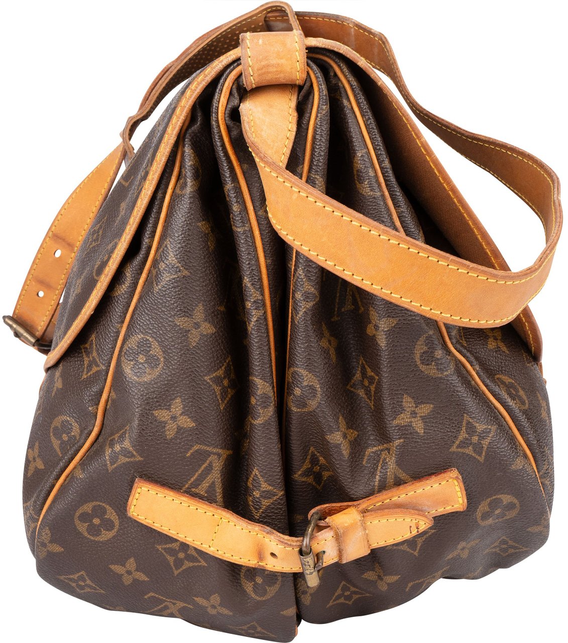 Louis Vuitton Louis Vuitton Canvas Monogram Saumur 35 Crossbody Bag Bruin