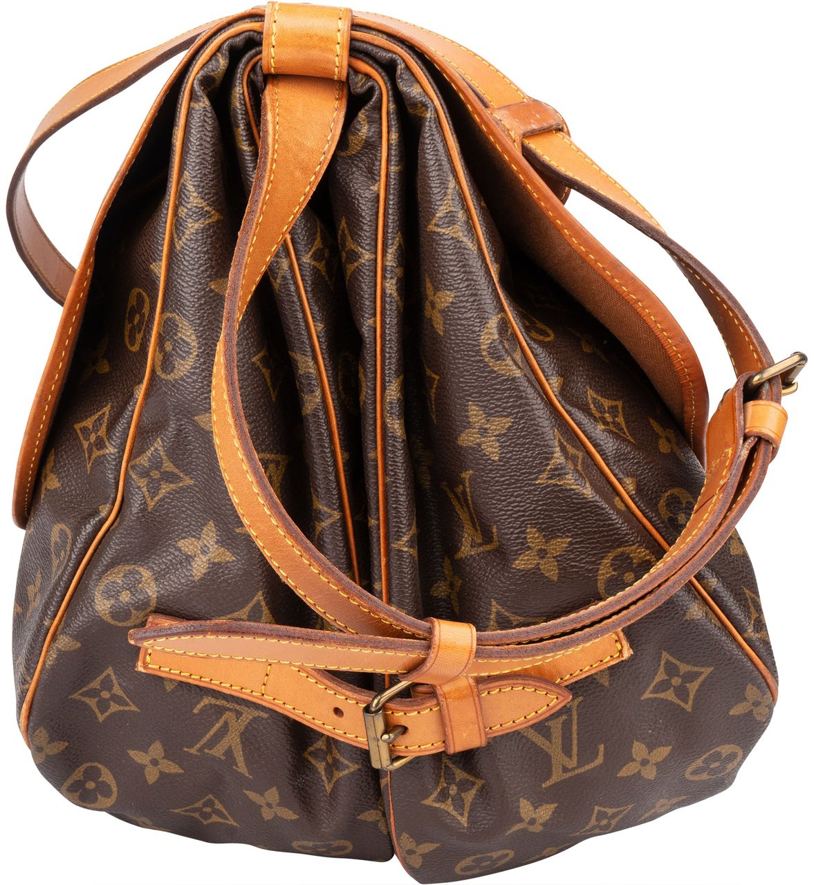 Louis Vuitton Louis Vuitton Canvas Monogram Saumur 35 Crossbody Bag Bruin