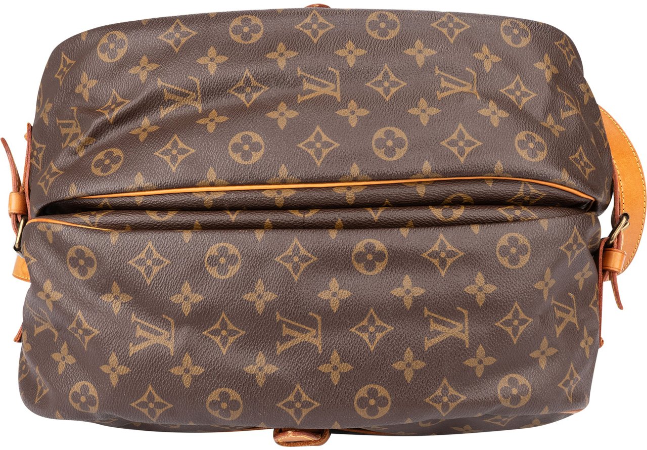 Louis Vuitton Louis Vuitton Canvas Monogram Saumur 35 Crossbody Bag Bruin