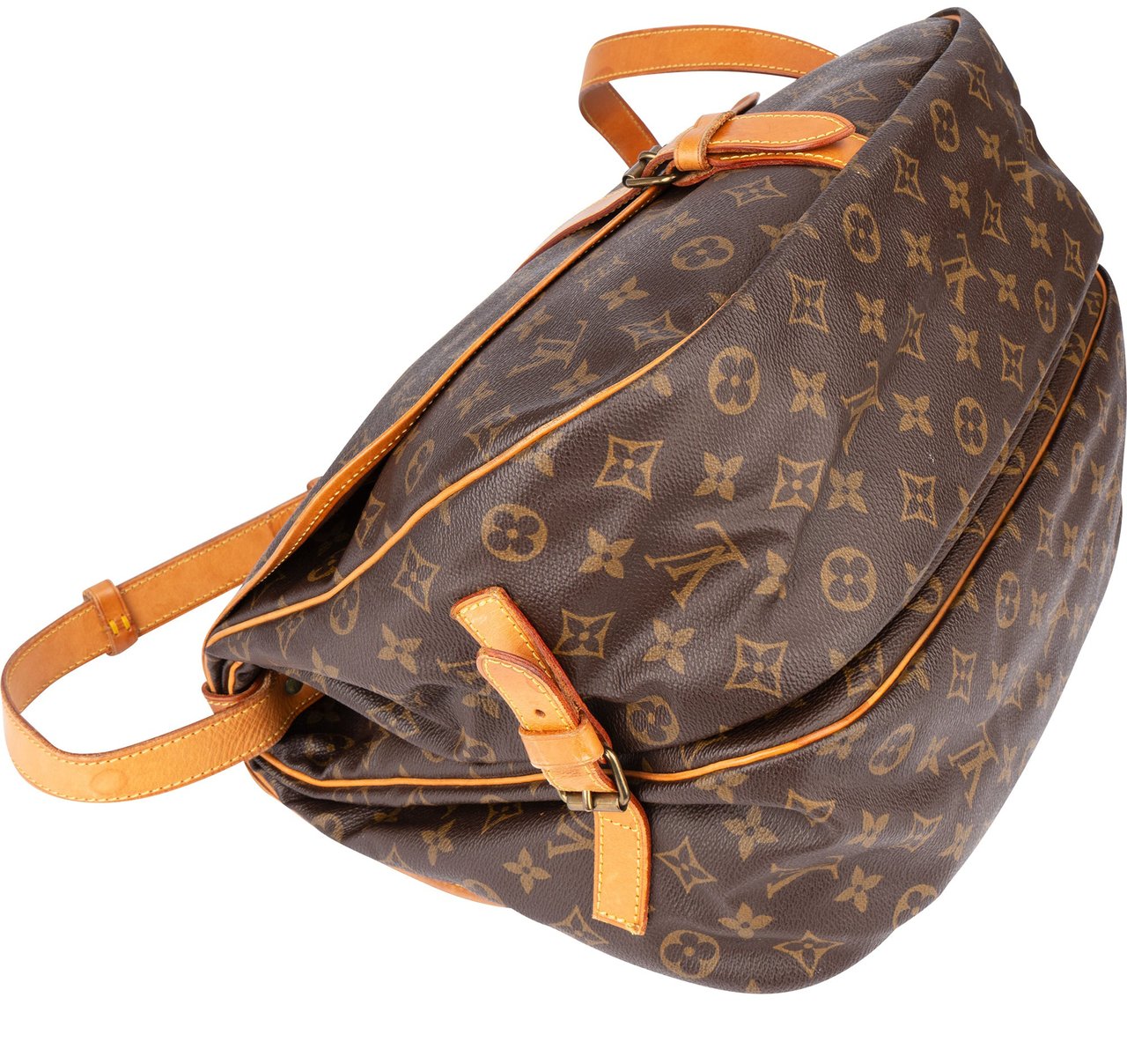 Louis Vuitton Louis Vuitton Canvas Monogram Saumur 35 Crossbody Bag Bruin