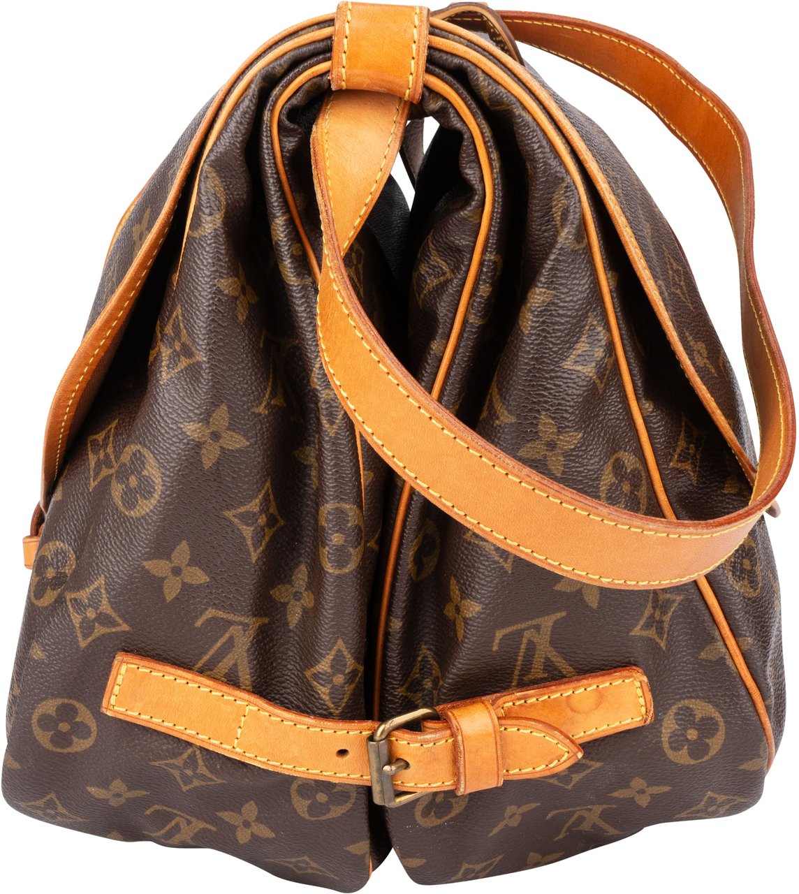 Louis Vuitton Louis Vuitton Canvas Monogram Saumur 35 Crossbody Bag Bruin