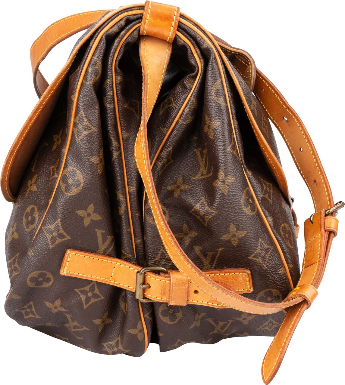 Louis Vuitton Louis Vuitton Canvas Monogram Saumur 35 Crossbody Bag Bruin
