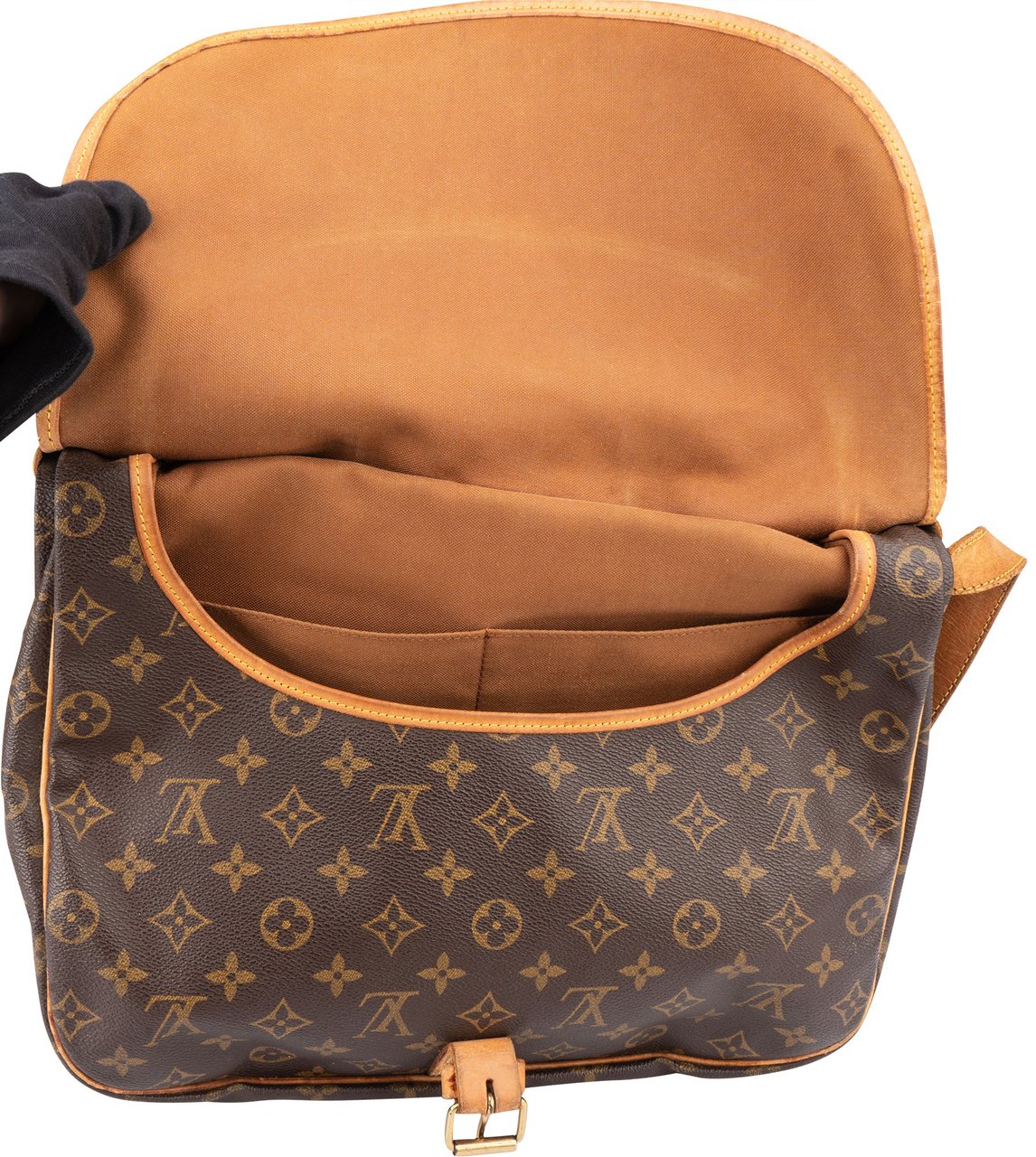 Louis Vuitton Louis Vuitton Canvas Monogram Saumur 35 Crossbody Bag Bruin