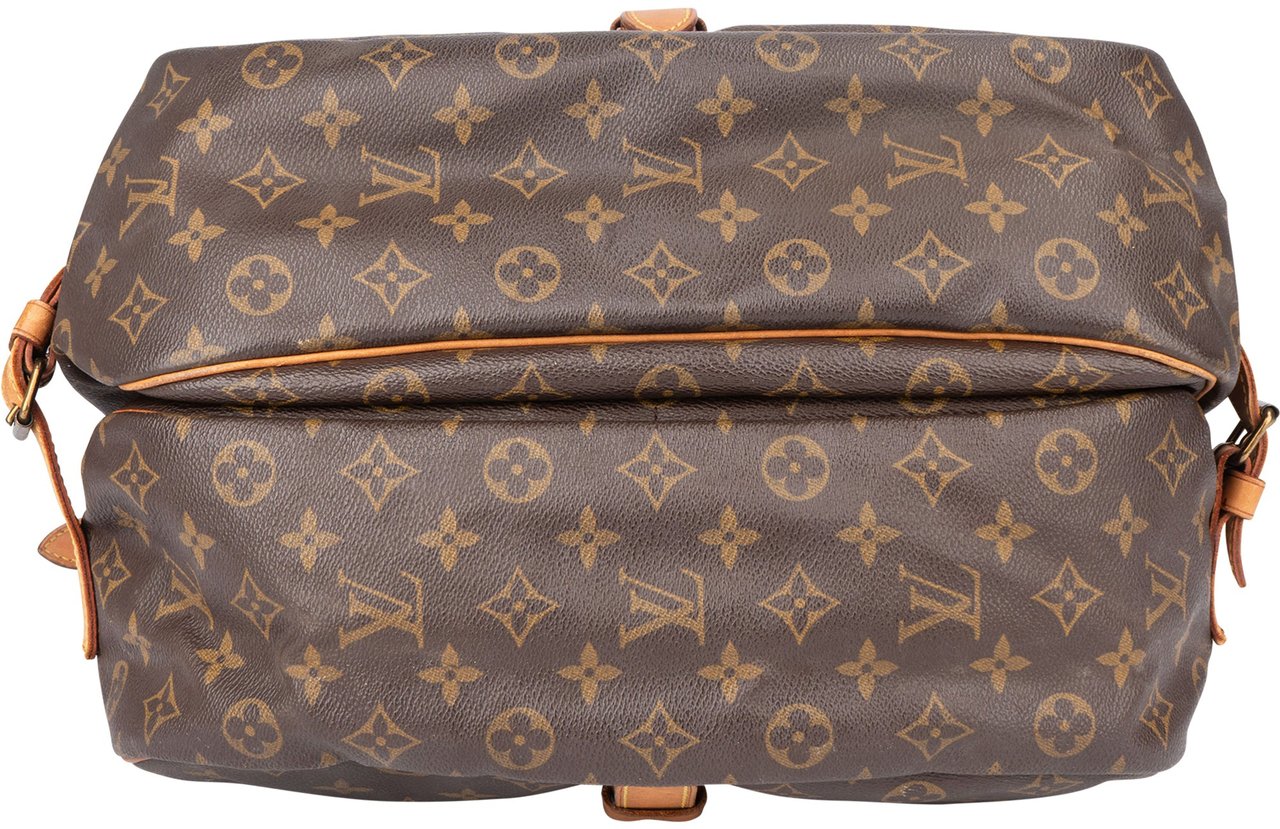 Louis Vuitton Louis Vuitton Canvas Monogram Saumur 35 Crossbody Bag Bruin
