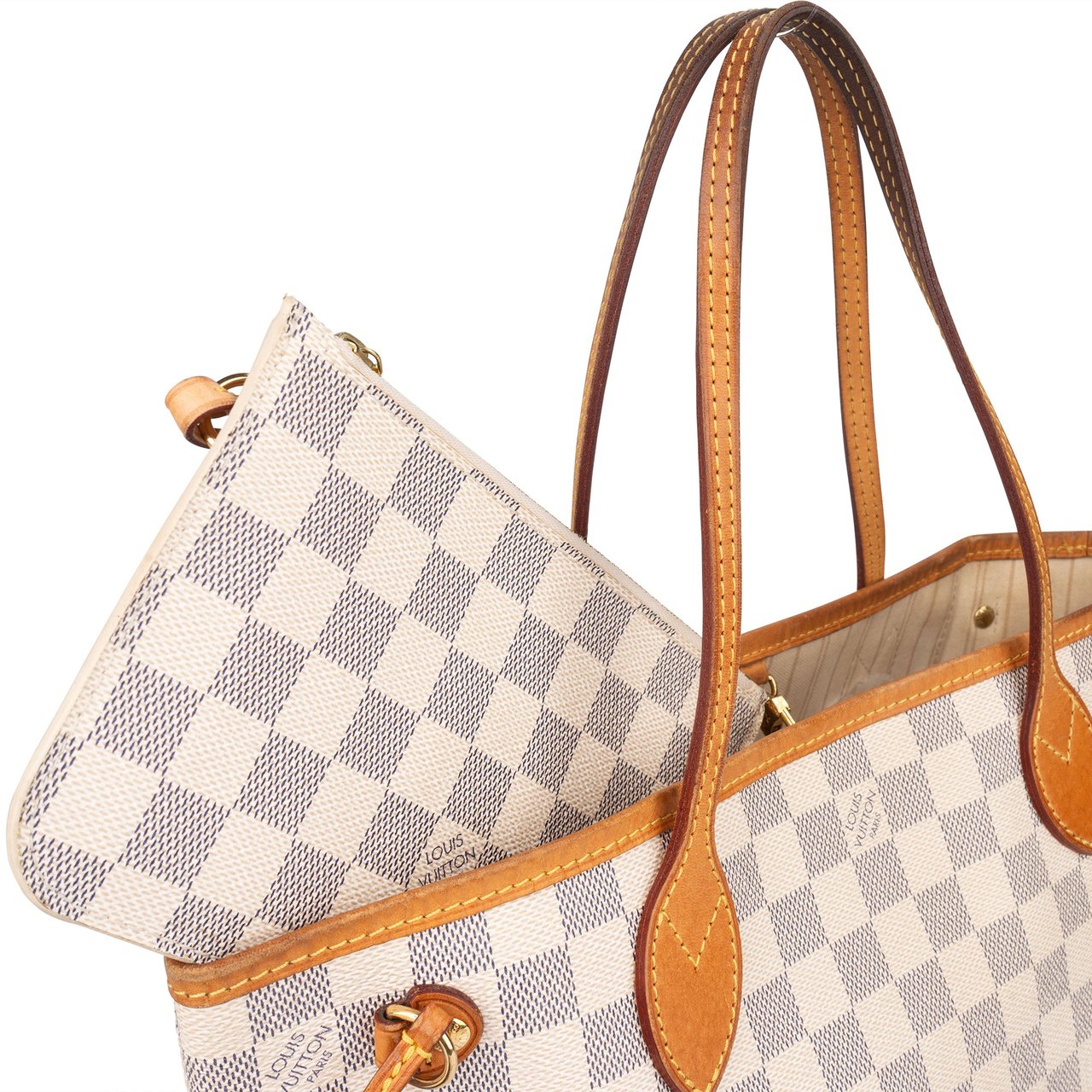 Louis Vuitton Louis Vuitton Canvas Monogram Neverfull PM Handbag Wit