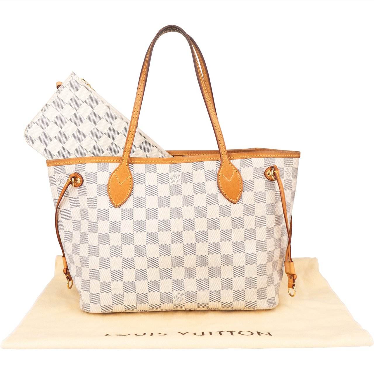 Louis Vuitton Louis Vuitton Canvas Monogram Neverfull PM Handbag Wit