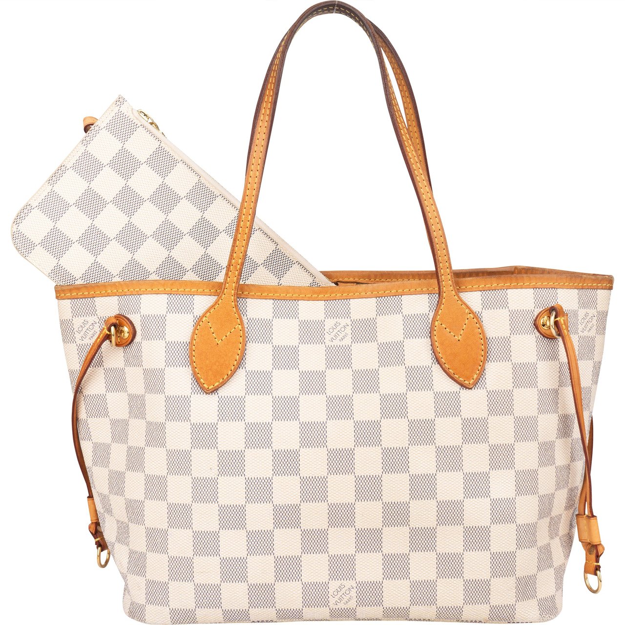 Louis Vuitton Louis Vuitton Canvas Monogram Neverfull PM Handbag Wit