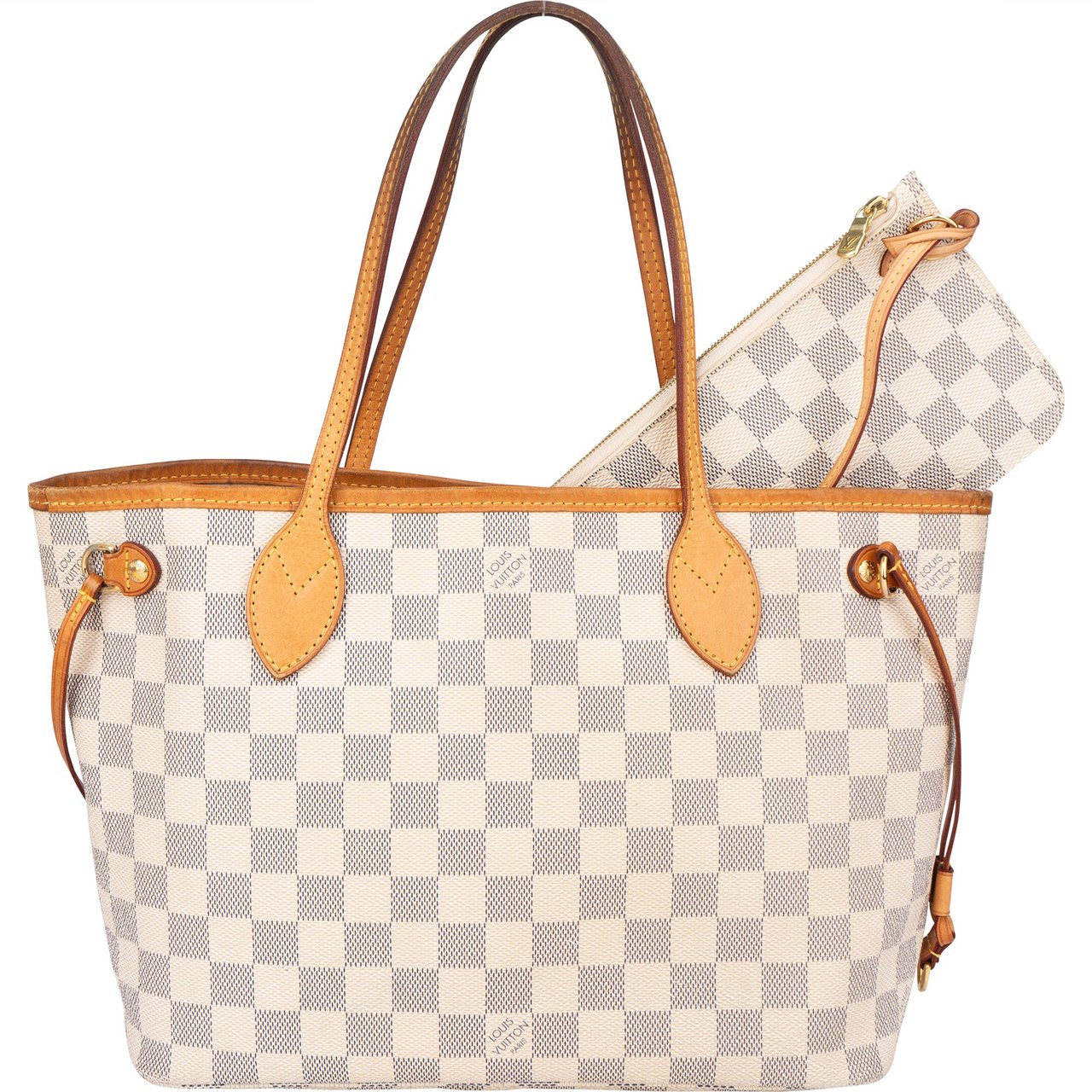 Louis Vuitton Louis Vuitton Canvas Monogram Neverfull PM Handbag Wit