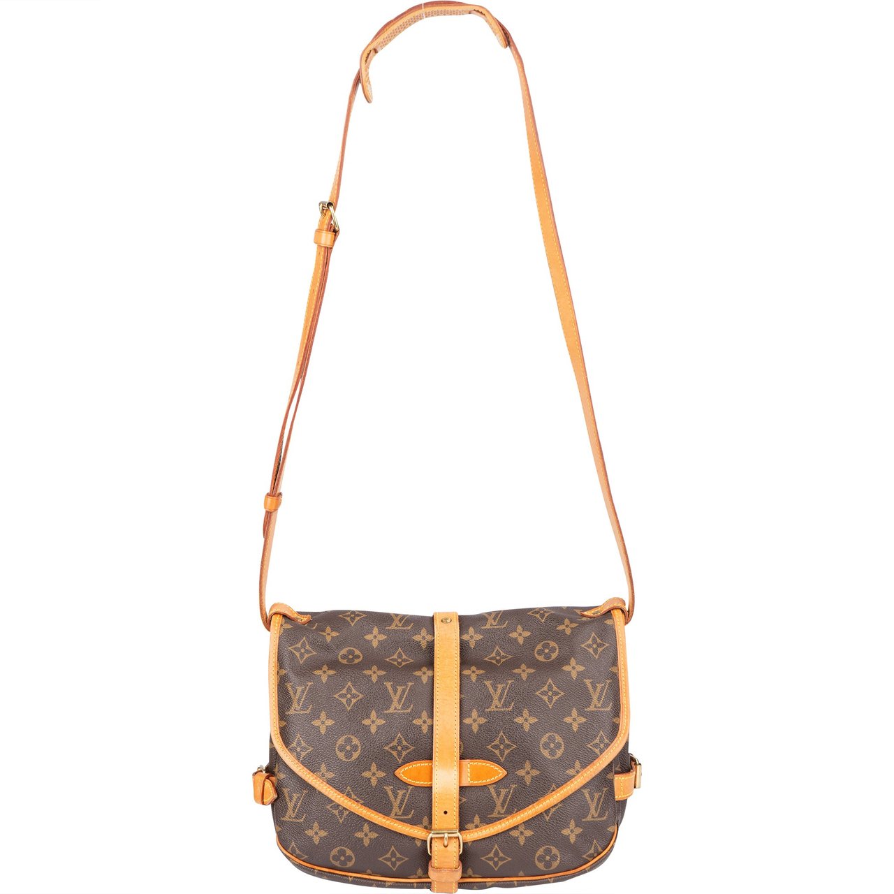 Louis Vuitton Louis Vuitton Canvas Monogram Saumur 30 Crossbody Bag Bruin