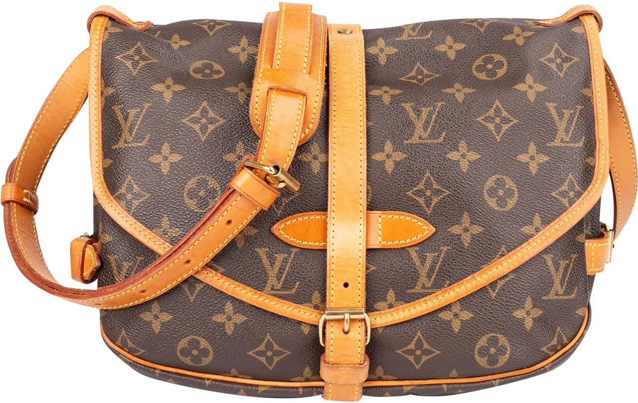 Louis Vuitton Louis Vuitton Canvas Monogram Saumur 30 Crossbody Bag Bruin