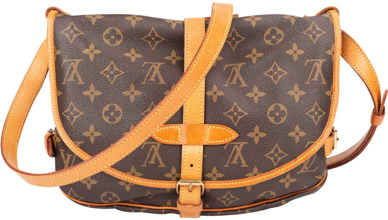 Louis Vuitton Louis Vuitton Canvas Monogram Saumur 30 Crossbody Bag Bruin