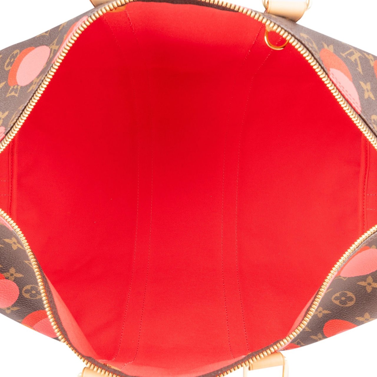 Louis Vuitton Monogram Canvas Limited Yayoi Kusama Ramages Dots Keepall 45 Bandoulière Travel Bag Rood