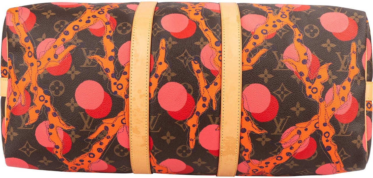 Louis Vuitton Monogram Canvas Limited Yayoi Kusama Ramages Dots Keepall 45 Bandoulière Travel Bag Rood