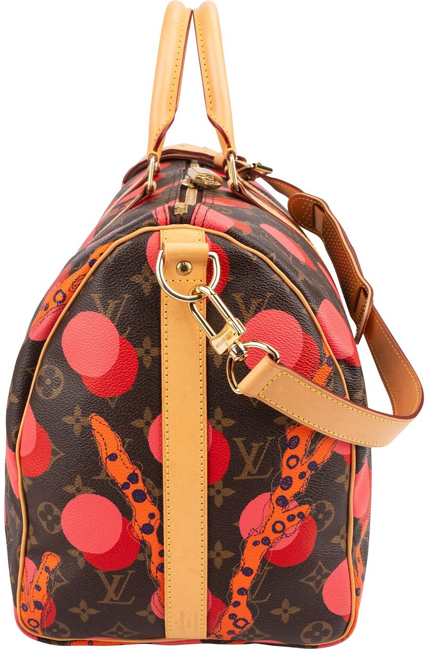 Louis Vuitton Monogram Canvas Limited Yayoi Kusama Ramages Dots Keepall 45 Bandoulière Travel Bag Rood