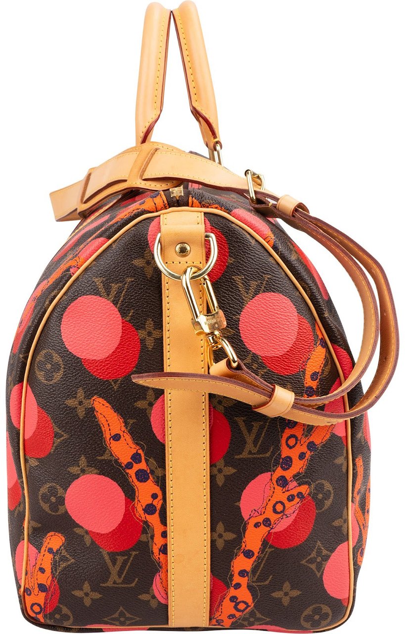 Louis Vuitton Monogram Canvas Limited Yayoi Kusama Ramages Dots Keepall 45 Bandoulière Travel Bag Rood