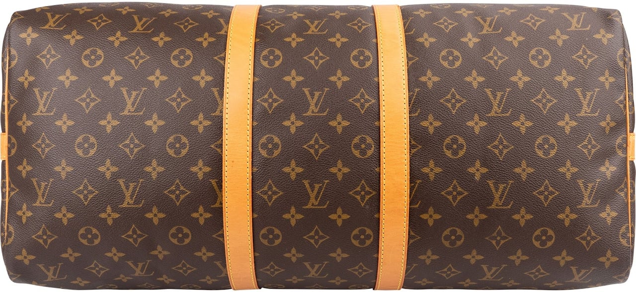 Louis Vuitton Monogram Canvas Keepall 55 Bandoulière Travel Bag Bruin
