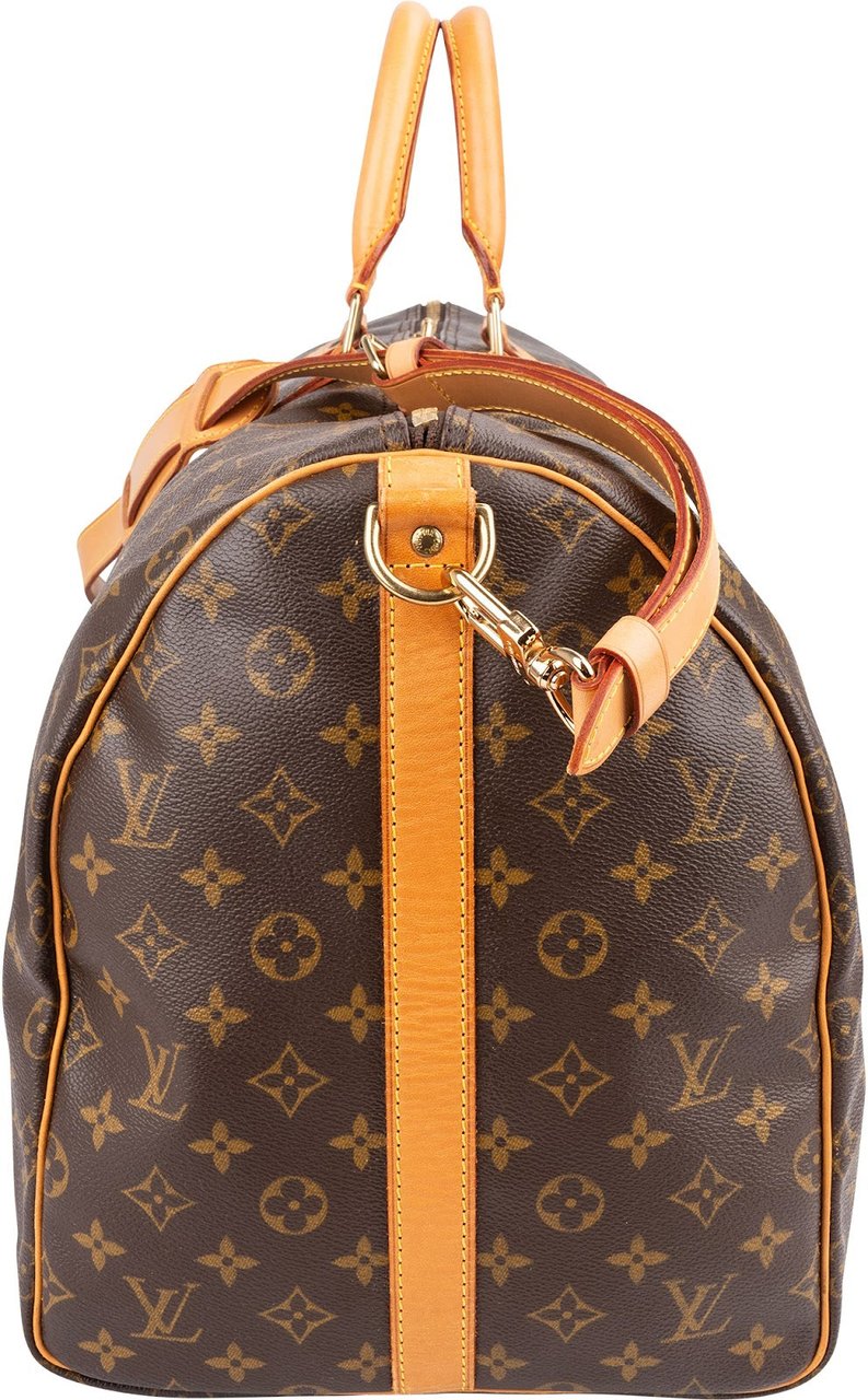 Louis Vuitton Monogram Canvas Keepall 55 Bandoulière Travel Bag Bruin