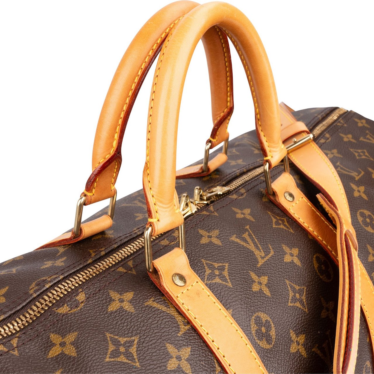 Louis Vuitton Monogram Canvas Keepall 55 Bandoulière Travel Bag Bruin