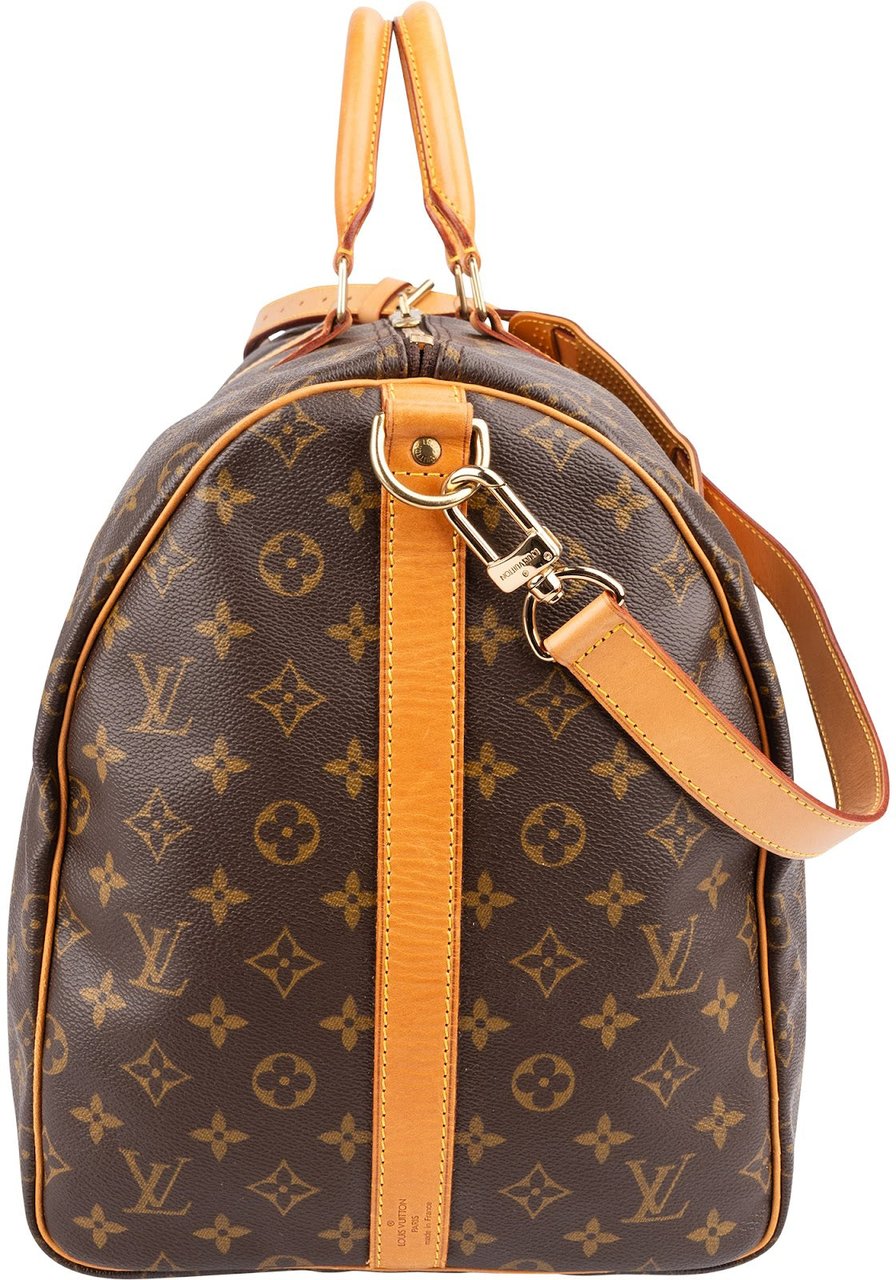 Louis Vuitton Monogram Canvas Keepall 55 Bandoulière Travel Bag Bruin