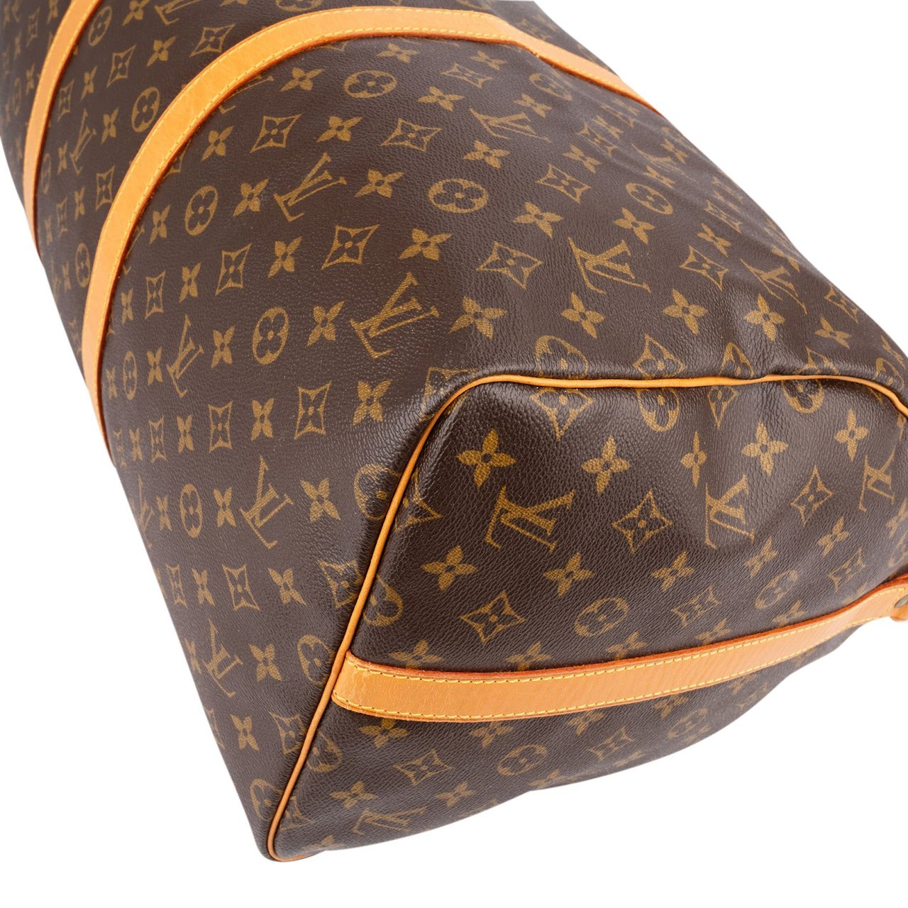 Louis Vuitton Monogram Canvas Keepall 55 Bandoulière Travel Bag Bruin
