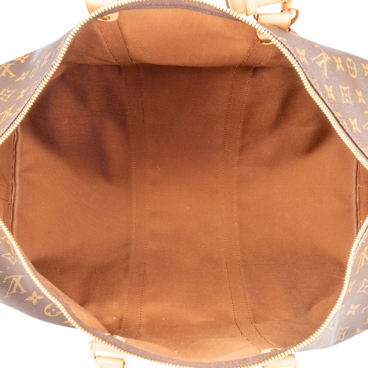 Louis Vuitton Monogram Canvas Keepall 50 Bandoulière Travel Bag Bruin