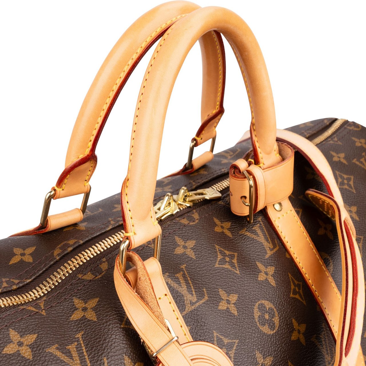 Louis Vuitton Monogram Canvas Keepall 50 Bandoulière Travel Bag Bruin