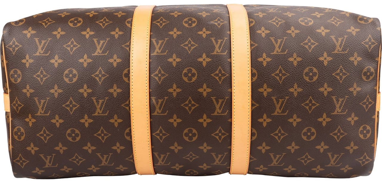 Louis Vuitton Monogram Canvas Keepall 50 Bandoulière Travel Bag Bruin