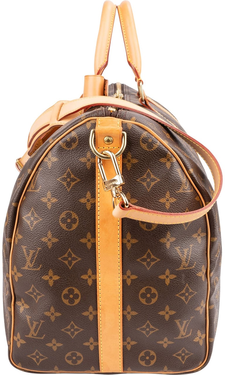 Louis Vuitton Monogram Canvas Keepall 50 Bandoulière Travel Bag Bruin