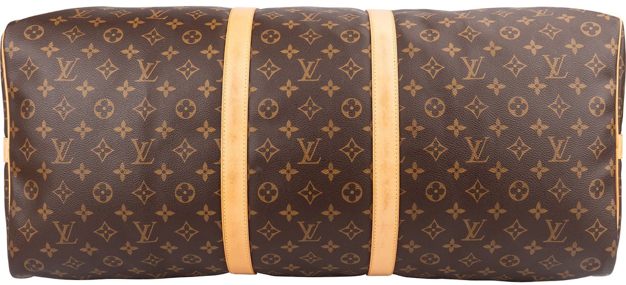 Louis Vuitton Monogram Canvas Keepall 60 Bandoulière Travel Bag Bruin