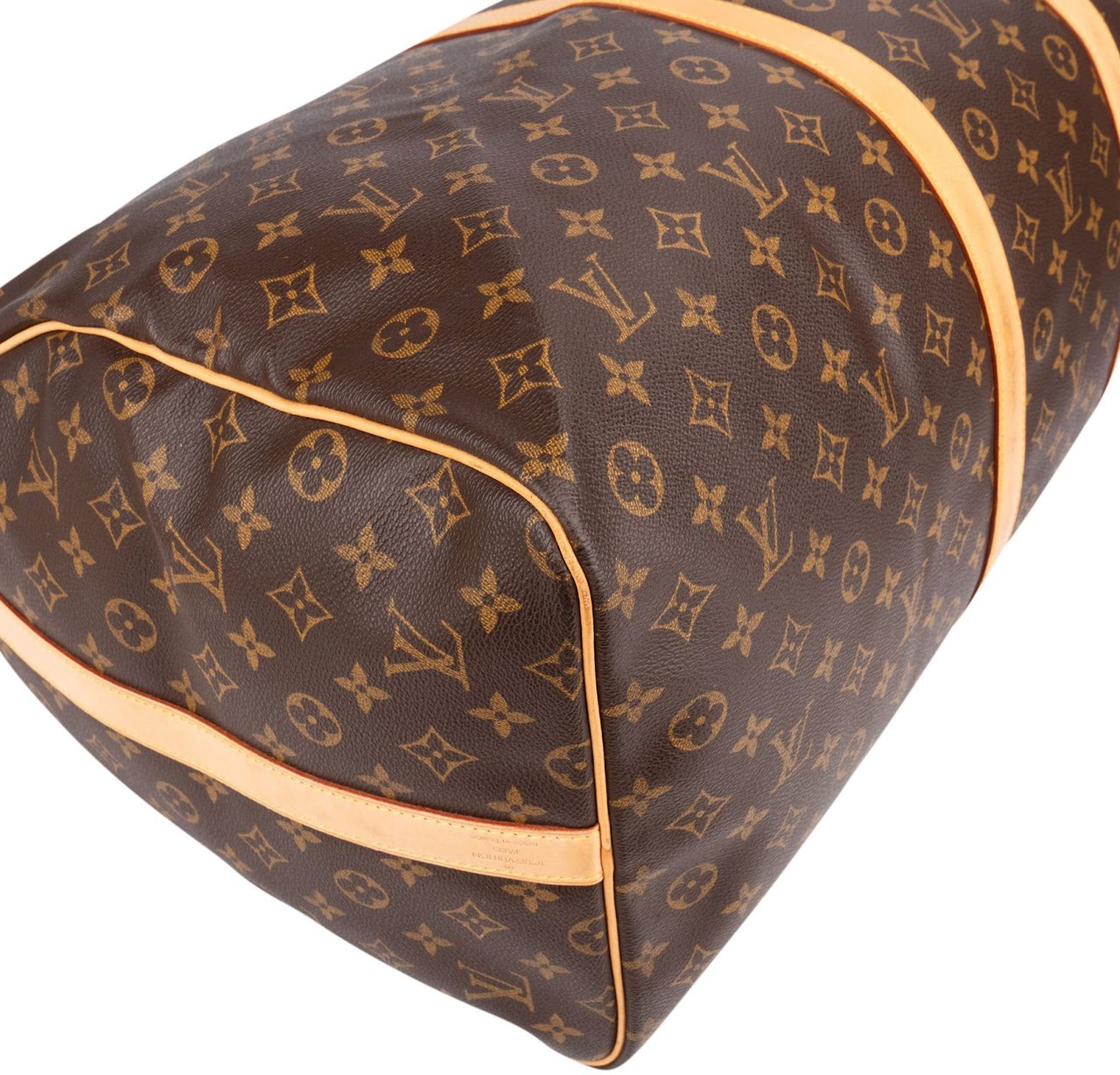 Louis Vuitton Monogram Canvas Keepall 60 Bandoulière Travel Bag Bruin