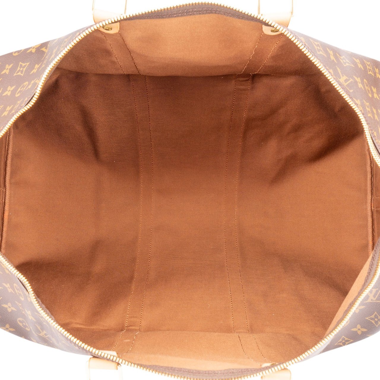 Louis Vuitton Monogram Canvas Keepall 60 Bandoulière Travel Bag Bruin