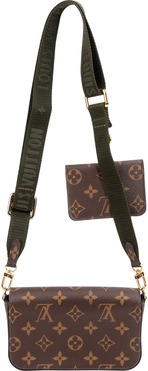 Louis Vuitton Monogram Canvas Felicie Strap & Go Pochette Accessoires Crossbody Bag Bruin