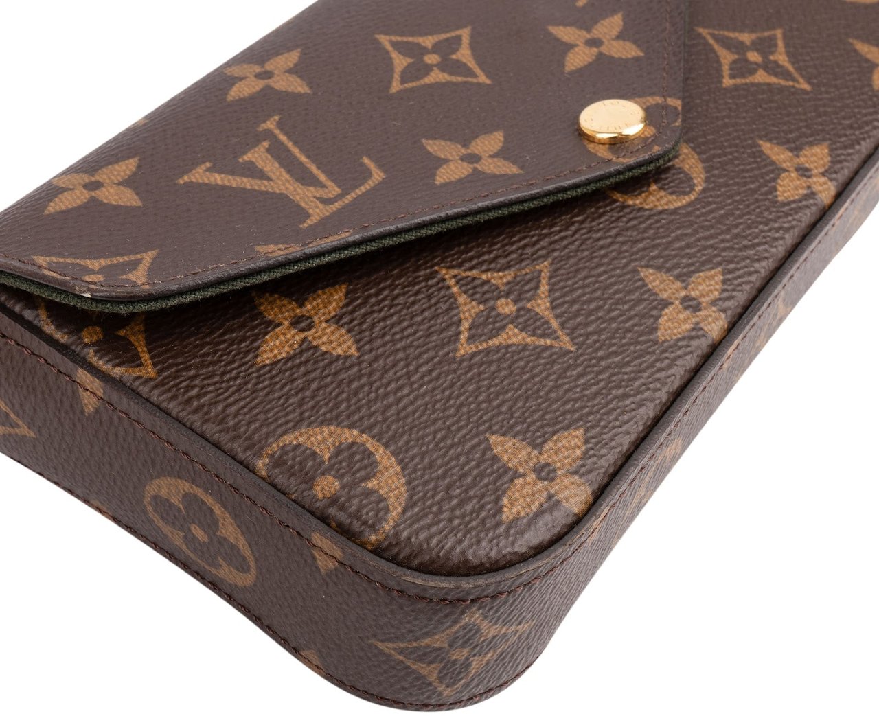 Louis Vuitton Monogram Canvas Felicie Strap & Go Pochette Accessoires Crossbody Bag Bruin