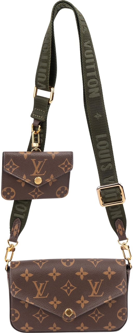 Louis Vuitton Monogram Canvas Felicie Strap & Go Pochette Accessoires Crossbody Bag Bruin