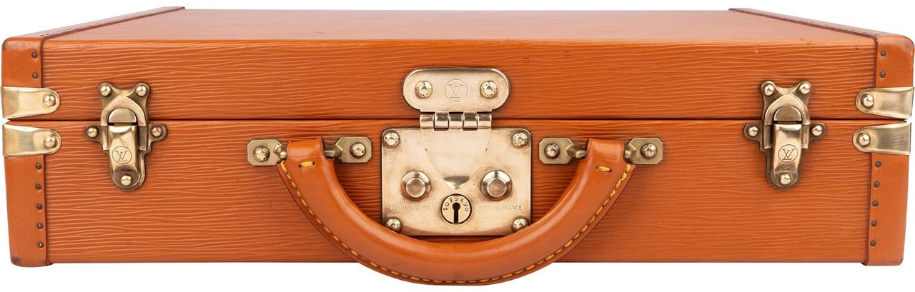 Louis Vuitton Cognac Epi Leather Président Briefcase Aktenkoffer Oranje