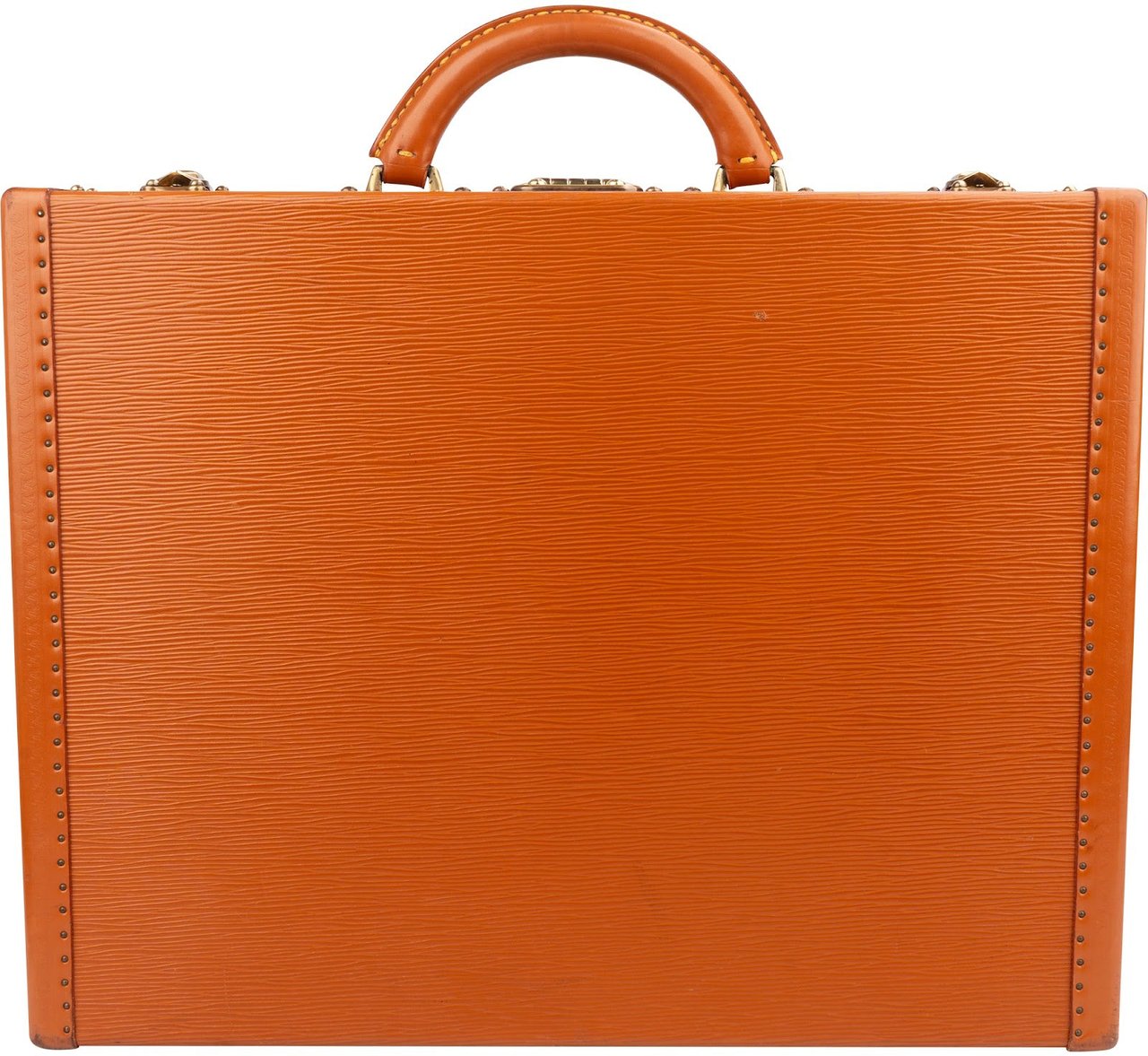 Louis Vuitton Cognac Epi Leather Président Briefcase Aktenkoffer Oranje