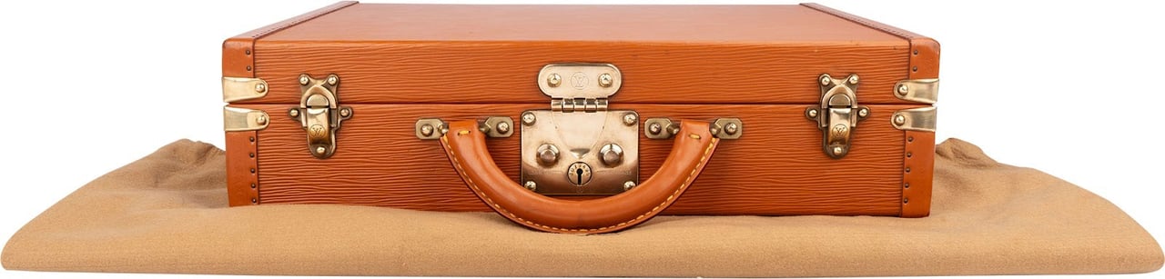 Louis Vuitton Cognac Epi Leather Président Briefcase Aktenkoffer Oranje