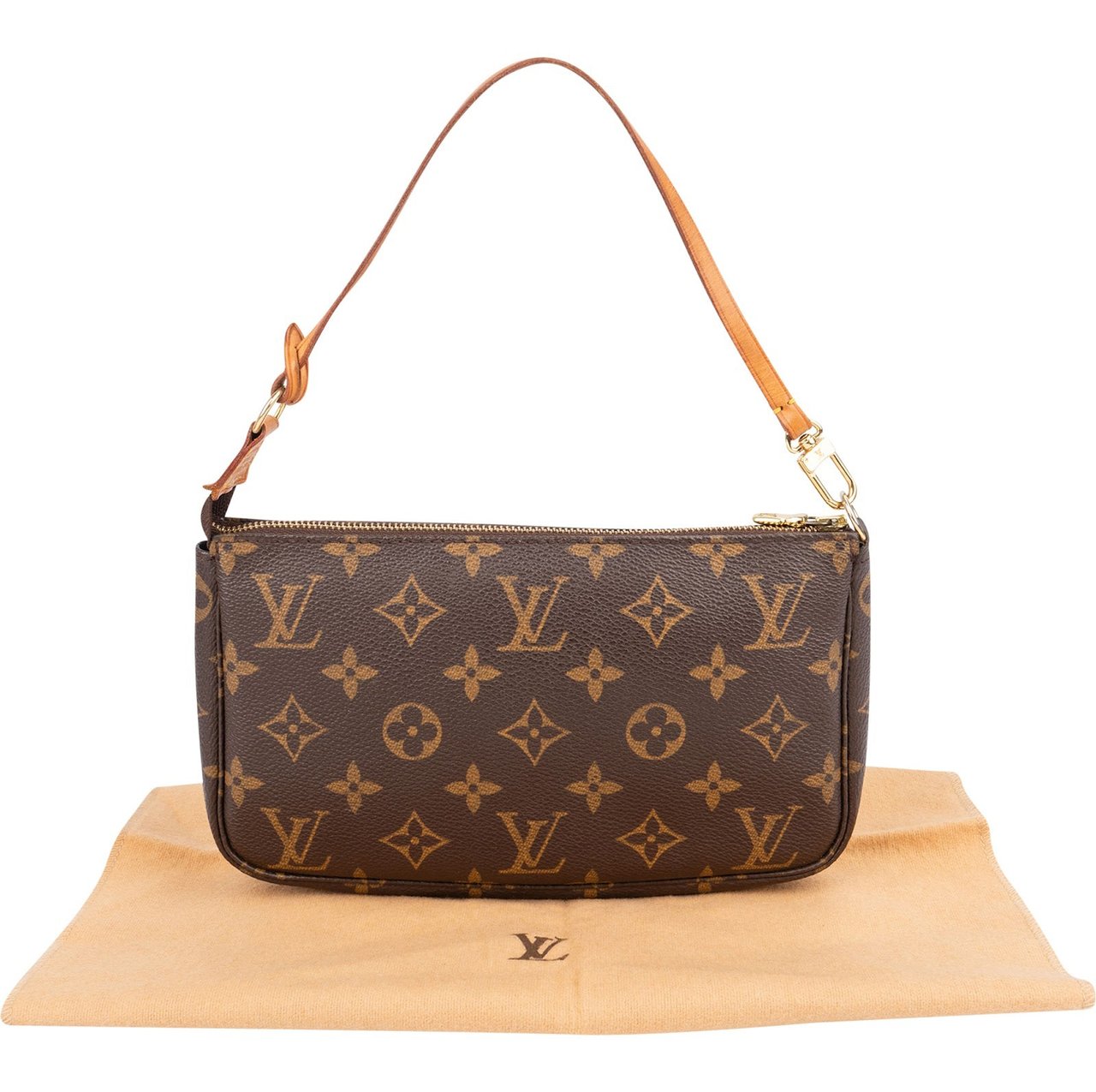 Louis Vuitton Monogram Canvas Pochette Accessoires Handbag Bruin