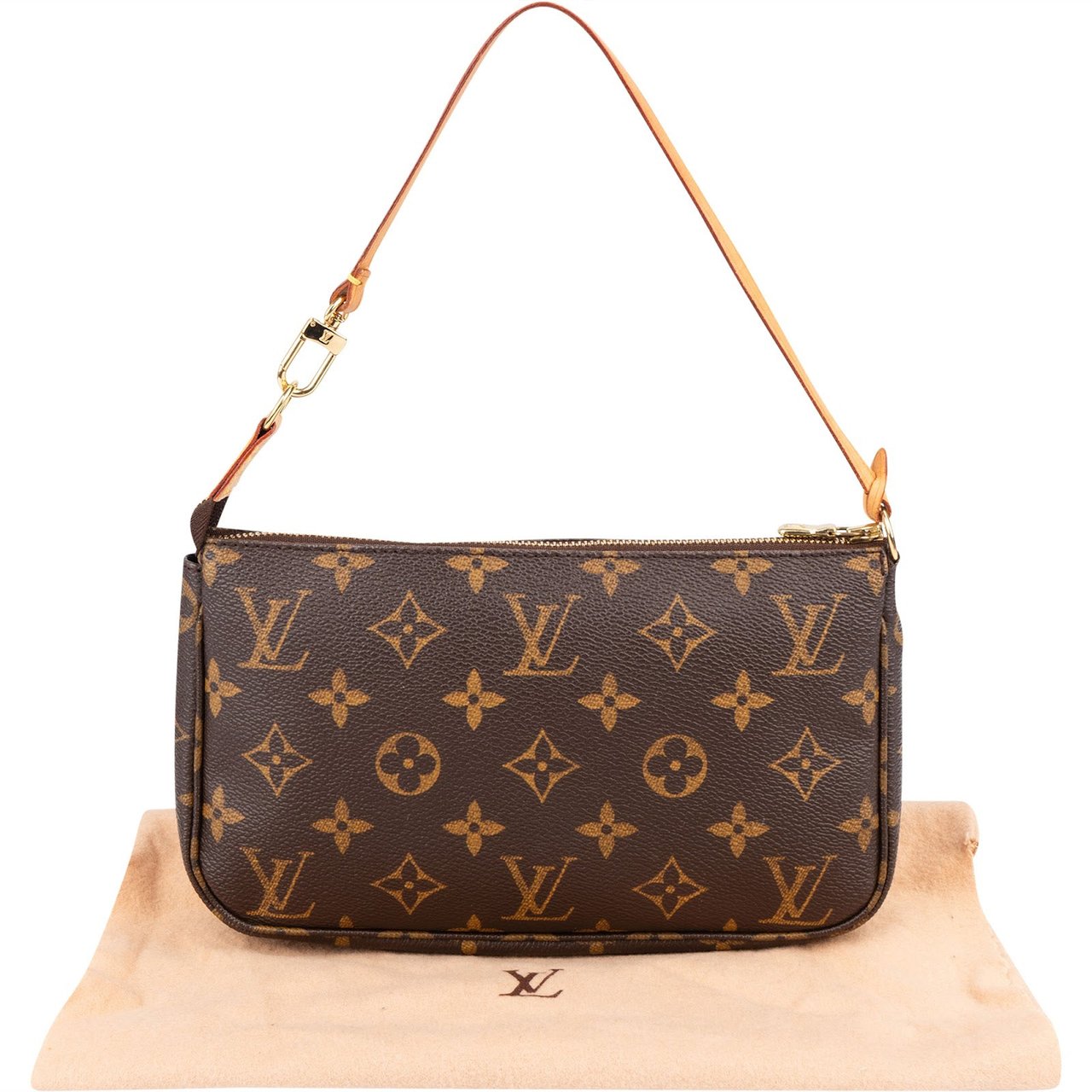 Louis Vuitton Monogram Canvas Pochette Accessoires Handbag Bruin