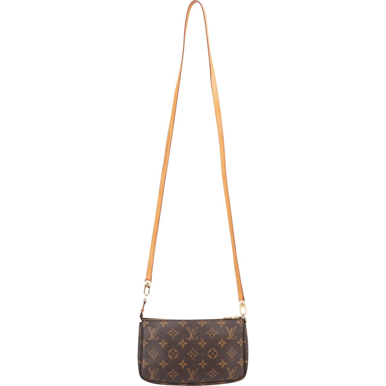Louis Vuitton Monogram Canvas Pochette Accessoires Crossbody Bag Bruin