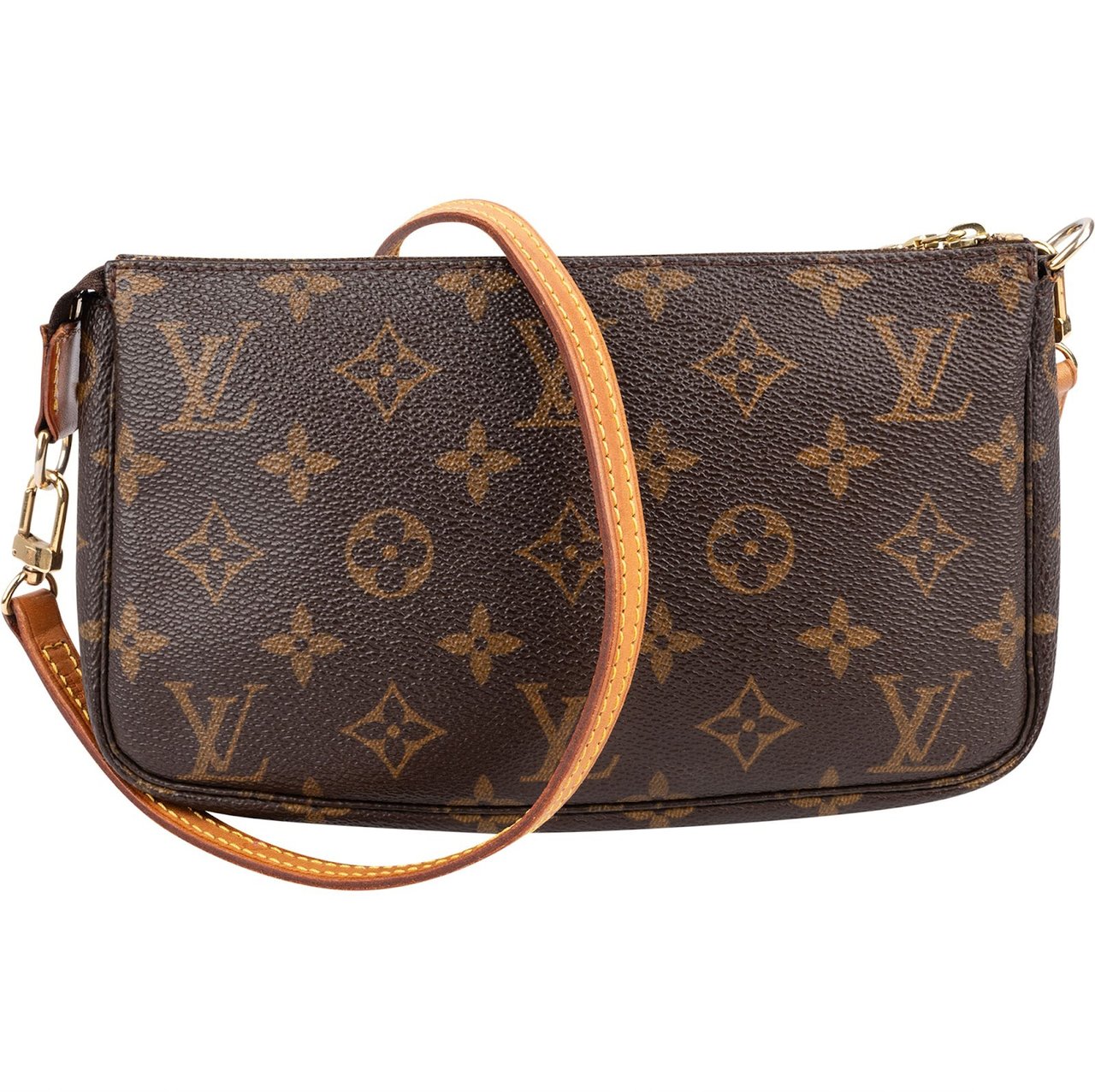 Louis Vuitton Monogram Canvas Pochette Accessoires Crossbody Bag Bruin