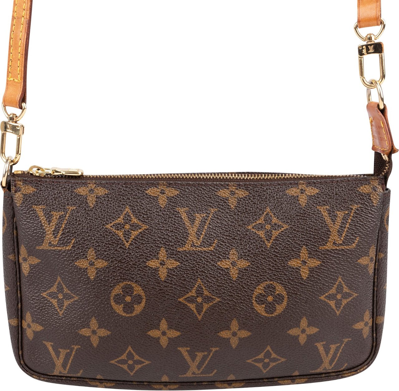 Louis Vuitton Monogram Canvas Pochette Accessoires Crossbody Bag Bruin