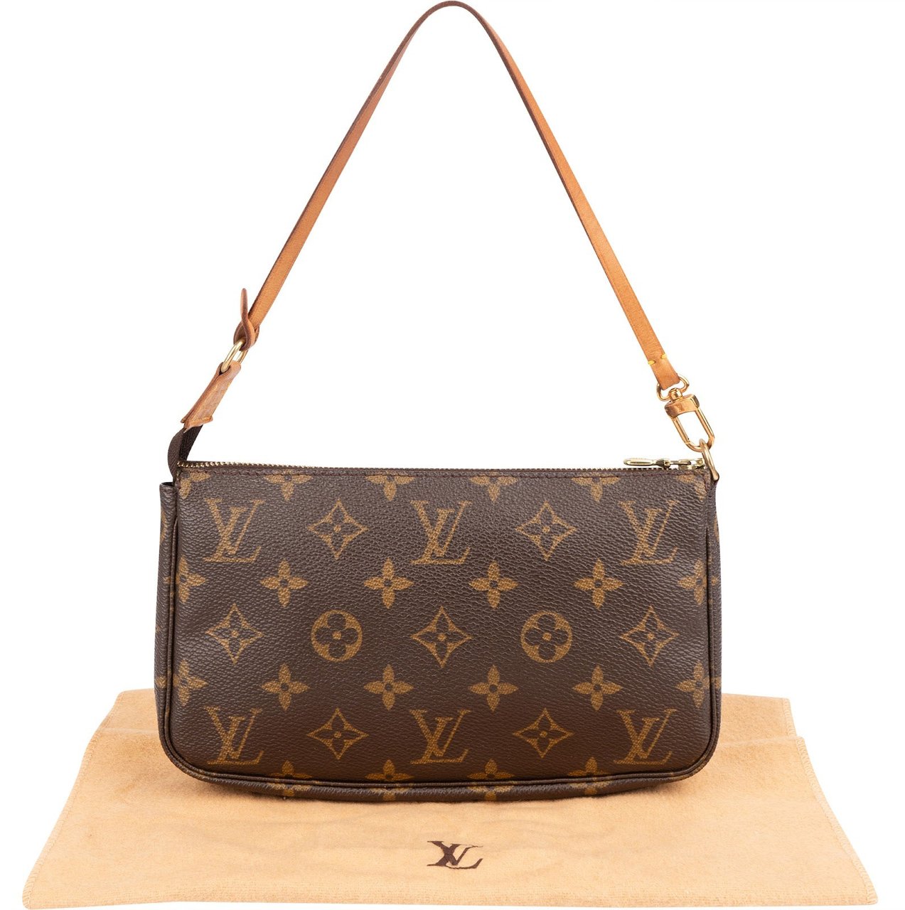 Louis Vuitton Monogram Canvas Pochette Accessoires Handbag Bruin