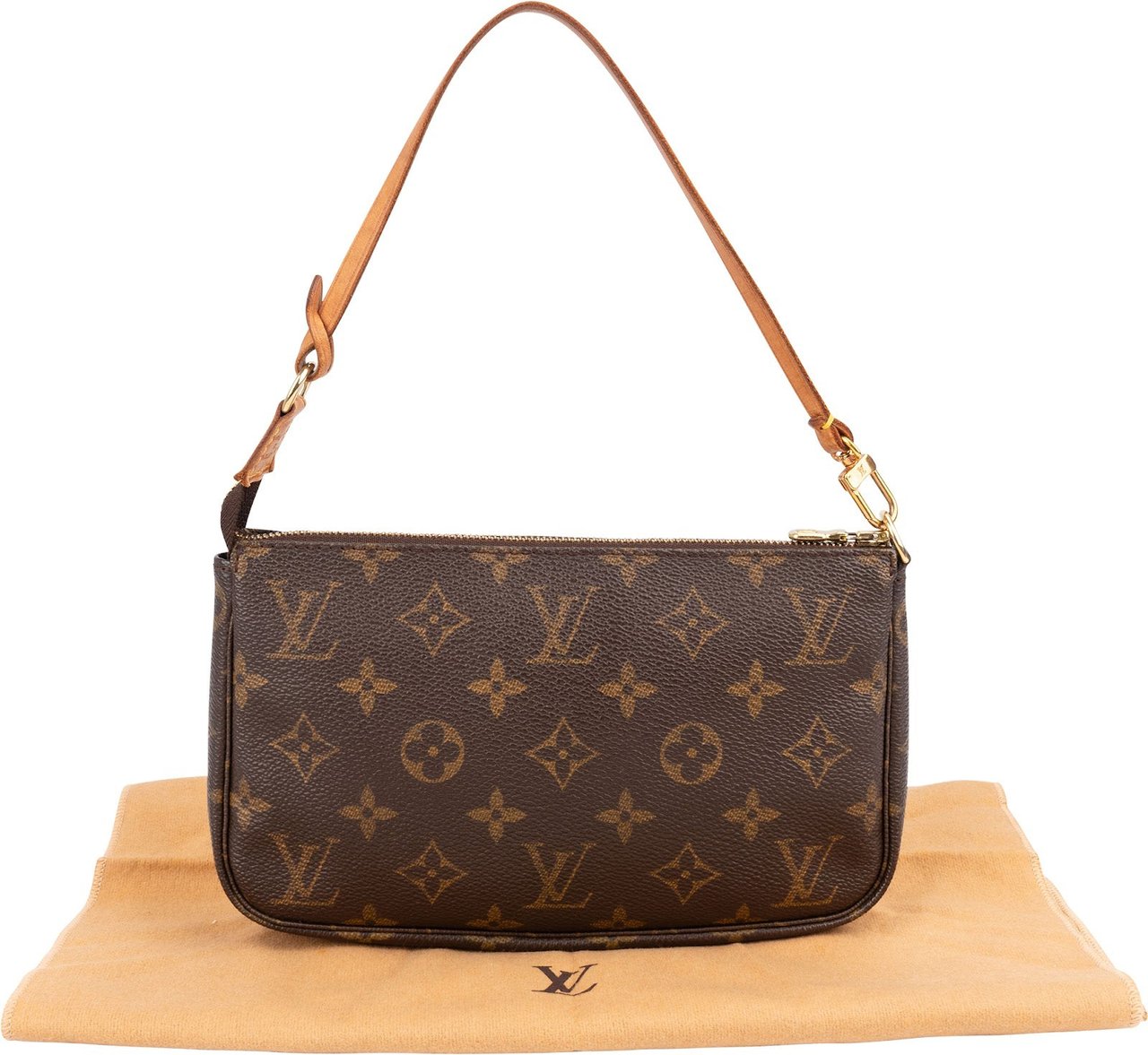 Louis Vuitton Monogram Canvas Pochette Accessoires Handbag Bruin